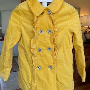 Gymboree yellow velveteen pea coat